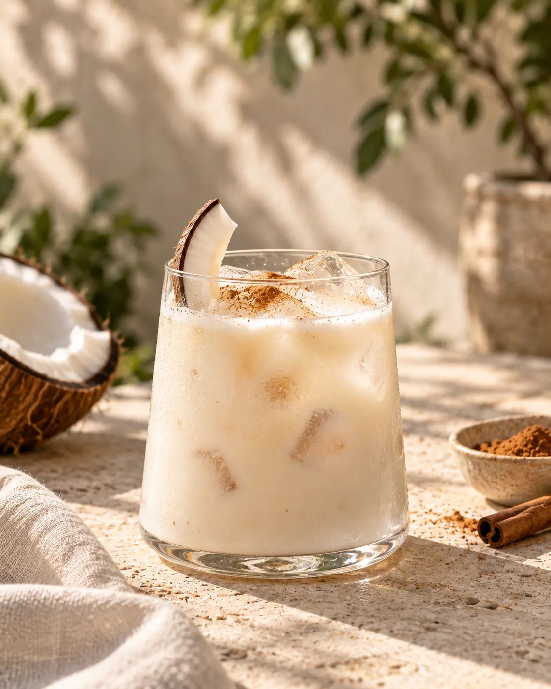 Horchata de Coco — creamy coconut, rice and almond refreshment