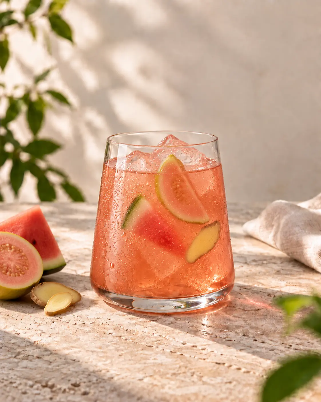 El Guayabo — guava and watermelon refreshment with ginger