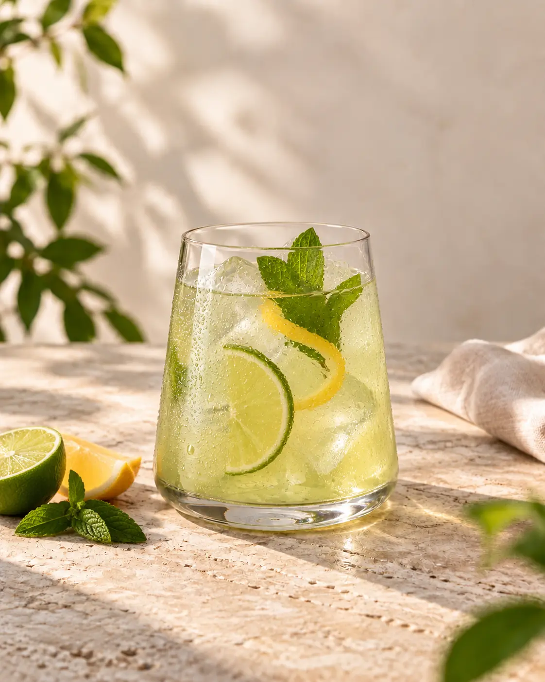 Agua de Limón — lemon and lime refreshment with fresh mint